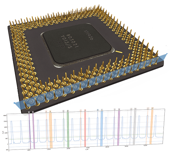 chip-pentium-profile-3d-color chip topography and profile 3d-color