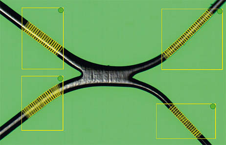 Strut width measurement of stent Q six