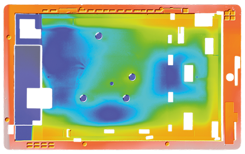 Fringe Projection measurement of a Tablet, high vertical accuracy