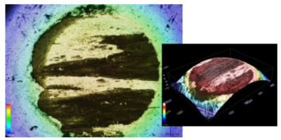 Transfer layers evolved on the worn ball cap of a steel ball